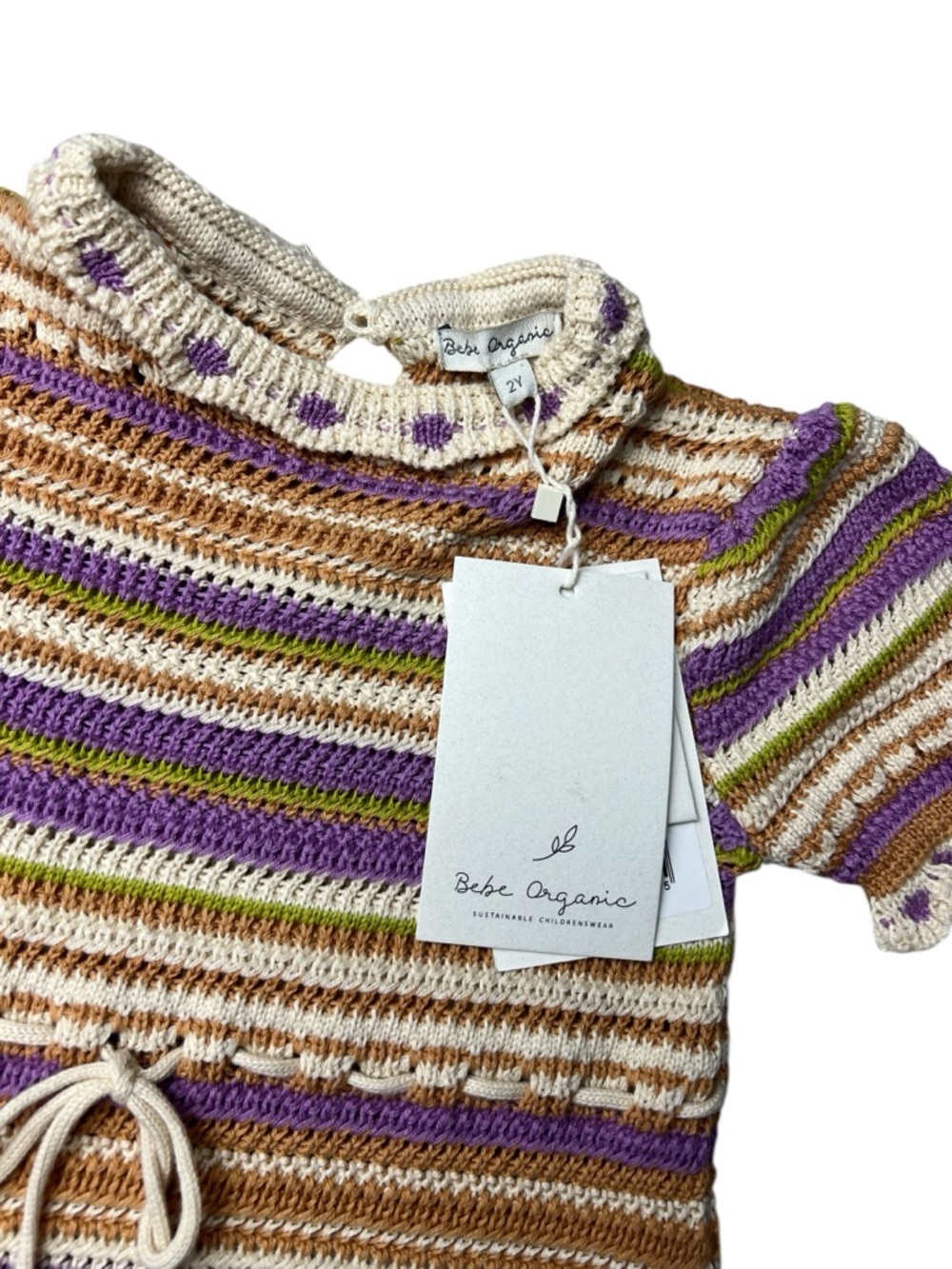 Bebe Organic Paloma Dress In Summer Crochet Girl’s Size 2y Nwt — image 3 of 4